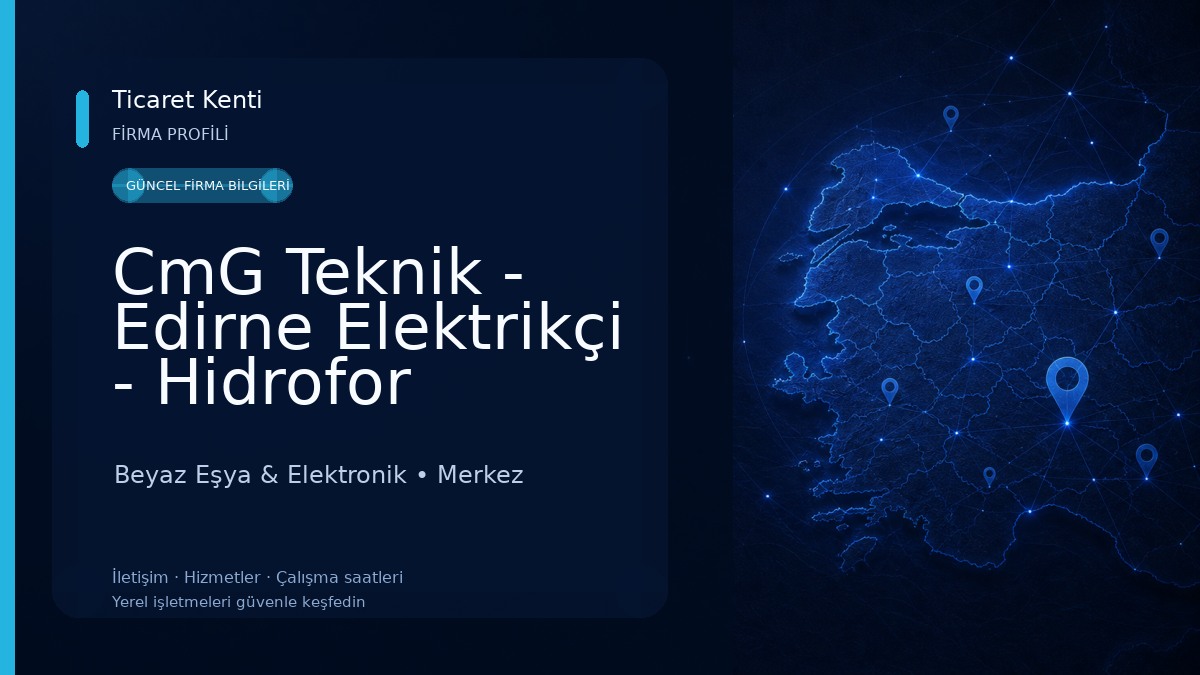 CmG Teknik - Edirne Elektrikçi - Hidrofor Servisi